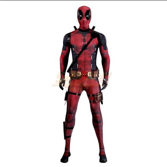 Men’s/Teens Deadpool Wade Wilson Costume. 3D Printed Spandex with accessories. - Picture 2 of 15